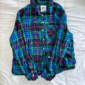 Aerie plaid pajama set top